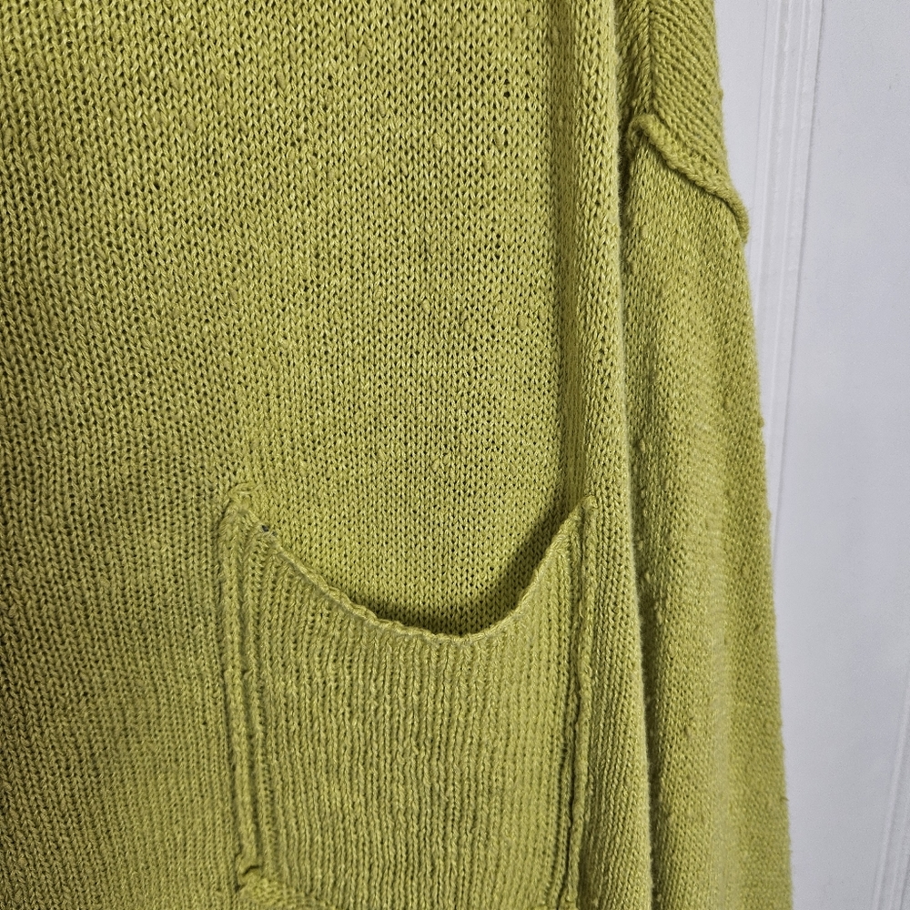 Free People Chartreuse Off-the-Shoulder Sweater slouchy grunge 💚 - Picture 6 of 11